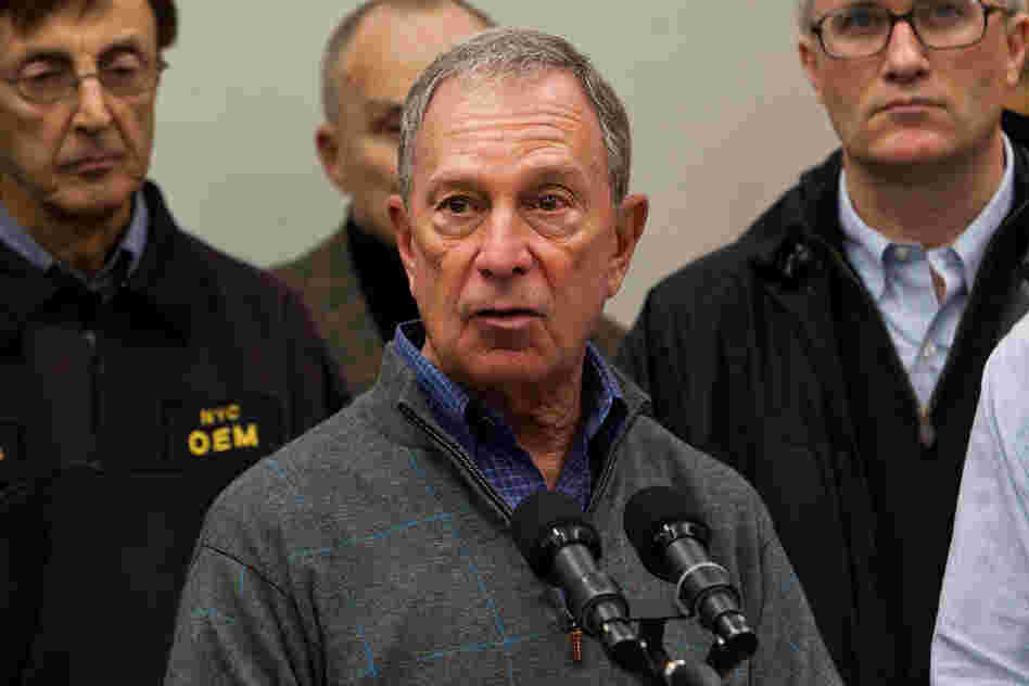New York City Mayor Michael Bloomberg speaks to members of the media Oct. 28 in New York City.