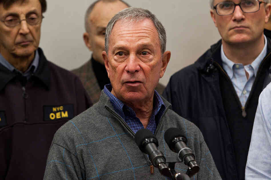 New York City Mayor Michael Bloomberg speaks to members of the media Oct. 28 in New York City.
