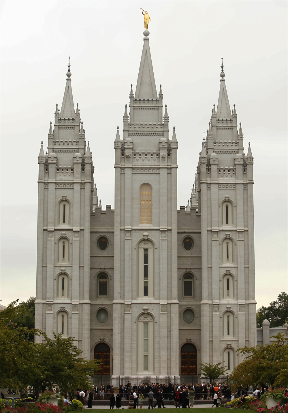 The Mormon Salt Lake temple in Salt Lake City.