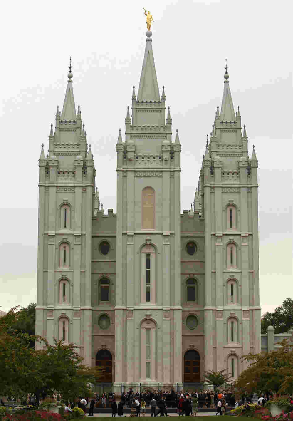 The Mormon Salt Lake temple in Salt Lake City.