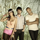 Li Saumet (second from left) is lead singer of the Colombian band Bomba Estereo. Li Saumet (second from left) is lead singer of the Colombian band Bomba Estereo.
