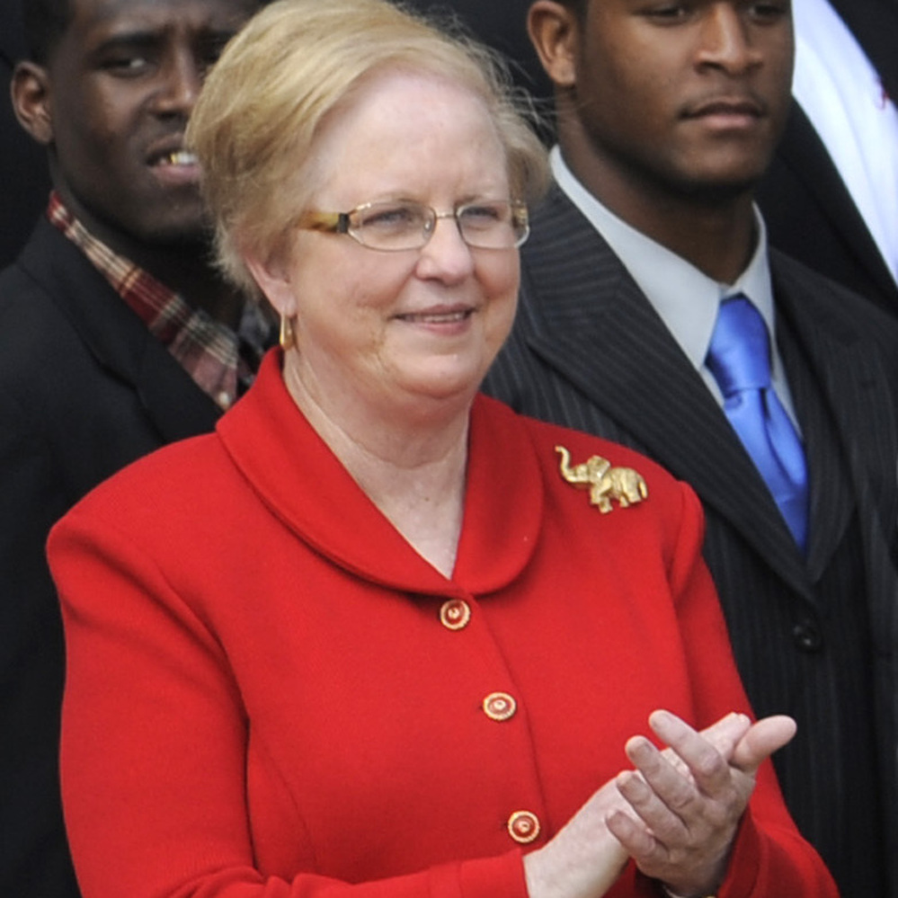 Judy Bonner, the University of Alabama's new president, when the school's championship football team visted the White House in April.