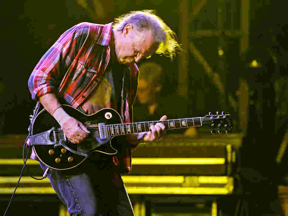 Neil Young, who turns 67 years old this month, performs with Crazy Horse on Oct. 26 in New Orleans. In recent concerts the group has focused mostly on material from its new album, Psychedelic Pill.