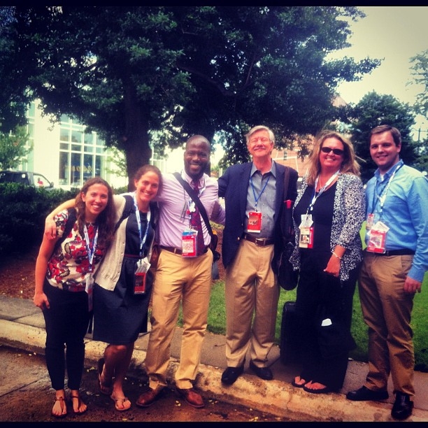 Pictured here are staff from NPR's Elections team heading to the Democratic National Convention in Charlotte, N.C.: (l-r) Booker Natalie Friedman, Producer Evie Stone, Reporter Sonari Glinton, Editor Ron Elving, Correspondent Debbie Elliott and Assistant Producer Arnie Seipel.