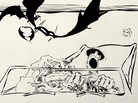 Among his many accomplishments, Ralph Steadman illustrated Hunter S. Thompson's 1971 novel, Fear and Loathing in Las Vegas, about a journalist's reporting trip turned hallucinogenic bender. Among his many accomplishments, Ralph Steadman illustrated Hunter S. Thompson's 1971 novel, Fear and Loathing in Las Vegas, about a journalist's reporting trip turned hallucinogenic bender.