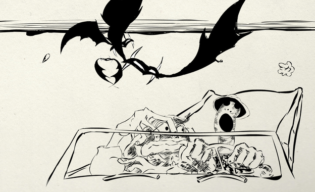 Among his many accomplishments, Ralph Steadman illustrated Hunter S. Thompson's 1971 novel, Fear and Loathing in Las Vegas, about a journalist's reporting trip turned hallucinogenic bender. Among his many accomplishments, Ralph Steadman illustrated Hunter S. Thompson's 1971 novel, Fear and Loathing in Las Vegas, about a journalist's reporting trip turned hallucinogenic bender.