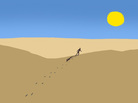 Man on sand dunes. Man on sand dunes.