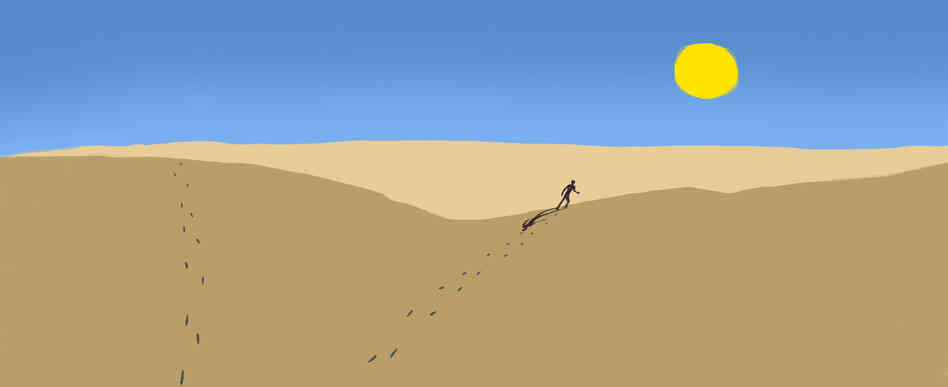 Man on sand dunes. Man on sand dunes.