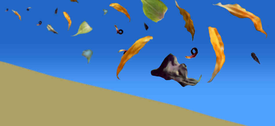 Leaves blowing over a dune. Leaves blowing over a dune.