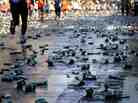 This image, from the 2011 ING New York City Marathon, shows the aftermath of the runners' passage.