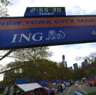 Workers construct the Finish Line on Friday as preparations continue for the 43rd New York City Marathon.
