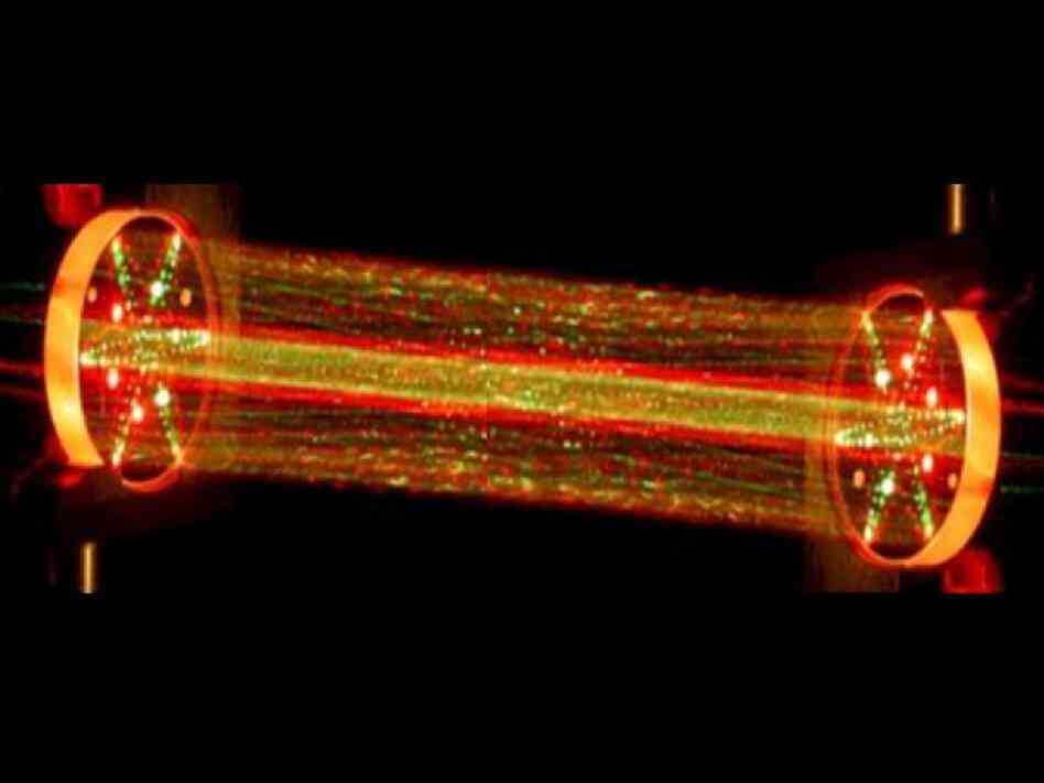 This picture shows a lab demonstration of the measurement chamber inside the Tunable Laser Spectrometer, an instrument that is part of the Sample Analysis at Mars investigation on NASA's Curiosity rover.