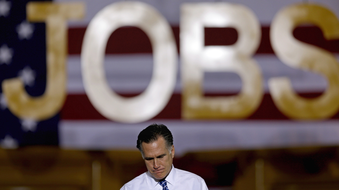 Former Massachusetts Gov. Mitt Romney campaigns Friday in Etna, Ohio.