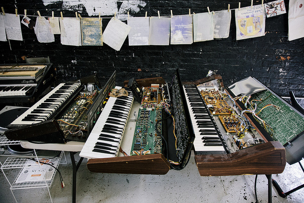 Some of the instruments, scores and other materials the New Amsterdam label is trying to salvage after Sandy.