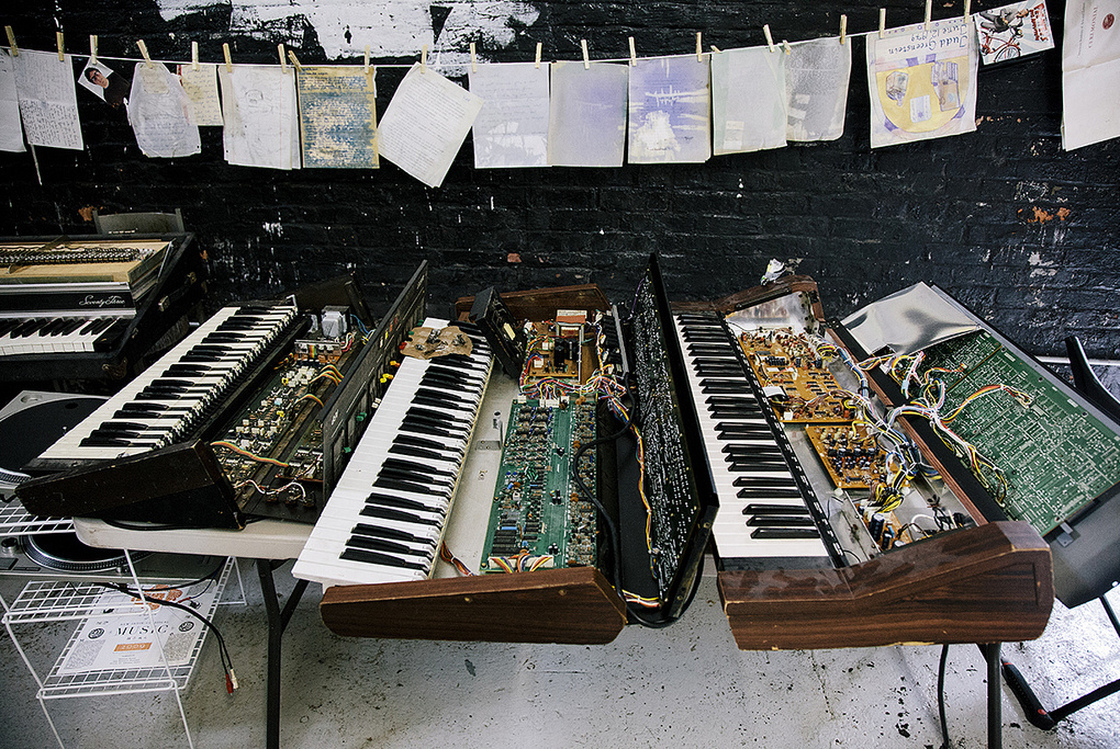 Some of the instruments, scores and other materials the New Amsterdam label is trying to salvage after Sandy.