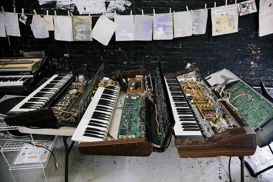 Some of the instruments, scores and other materials the New Amsterdam label is trying to salvage after Sandy.