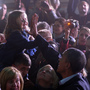 President Obama gives a girl a high five at a campaign rally in Hilliard, Ohio, on Nov. 2.