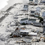 This aerial photo shows destruction in the wake of Superstorm Sandy on Wednesday in Seaside Heights, N.J.