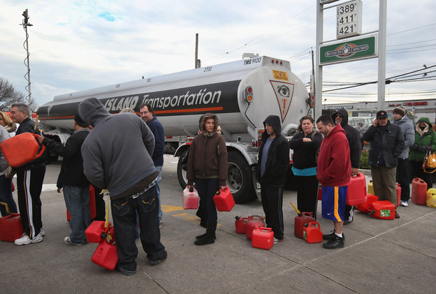 Parts of New York were also suffering fuel shortages, including Staten Island, where there were long lines for gas Friday.