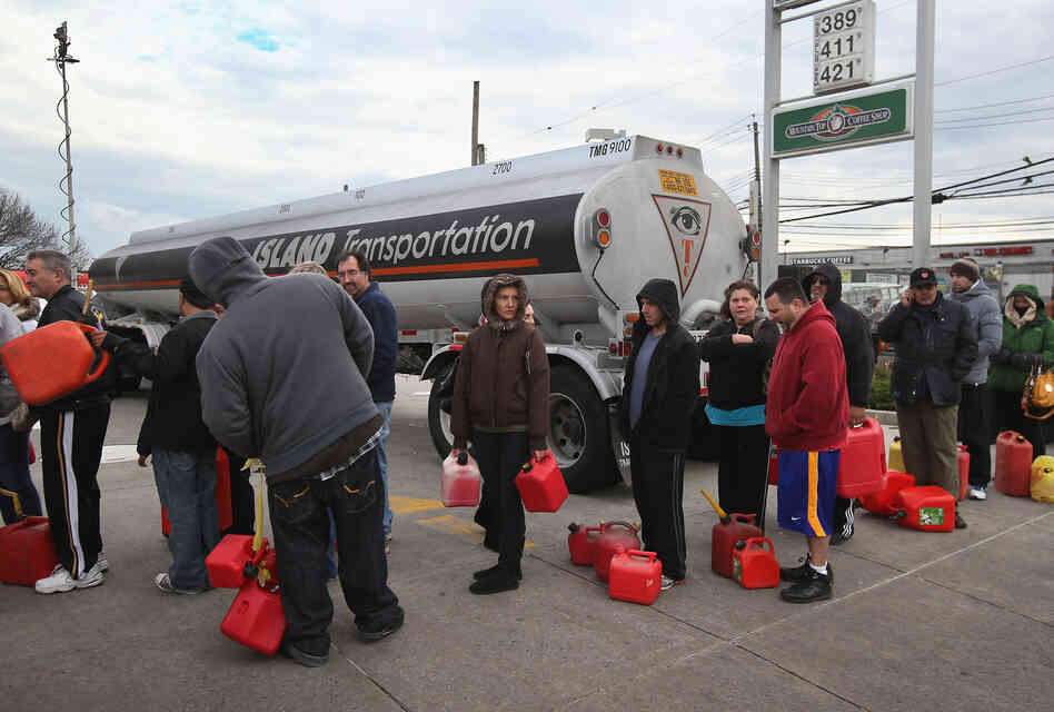 Parts of New York were also suffering fuel shortages, including Staten Island, where there were long lines for gas Friday.