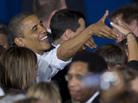 President Obama greets audience members Saturday after speaking at a campaign event at Mentor High School in Mentor, Ohio, before traveling to Milwaukee for another campaign event. President Obama greets audience members Saturday after speaking at a campaign event at Mentor High School in Mentor, Ohio, before traveling to Milwaukee for another campaign event.