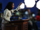 On Tuesday, Mia Love could become the first black Republican woman elected to Congress. Here, she speaks at the Republican National Convention in Tampa, Fla., on Aug. 28. On Tuesday, Mia Love could become the first black Republican woman elected to Congress. Here, she speaks at the Republican National Convention in Tampa, Fla., on Aug. 28.