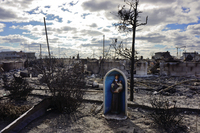 A chapel icon that once adorned the front of a beachfront home is one of the few items to have survived what is now known as the Breezy Point fire in Queens.