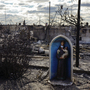 A chapel icon that once adorned the front of a beachfront home is one of the few items to have survived what is now known as the Breezy Point fire in Queens.