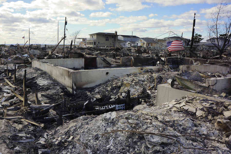 The six-square-block fire left nothing but foundations, chimneys and ash.