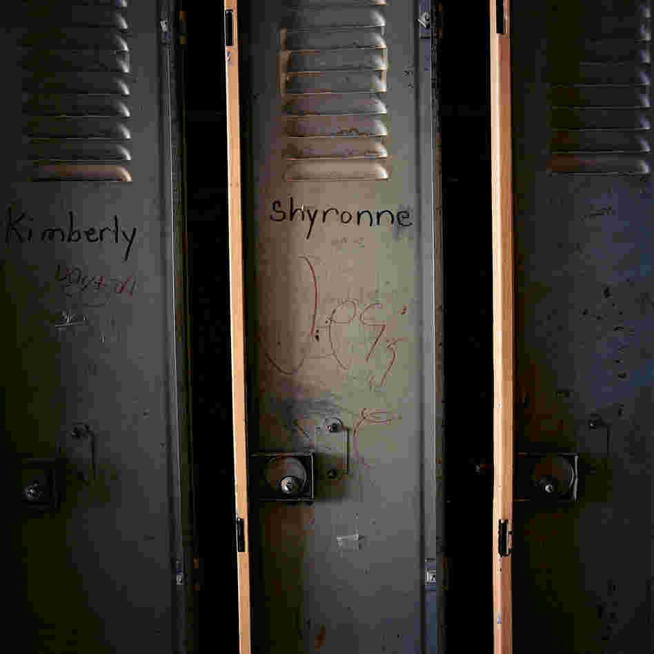 Personalized lockers at Julia C. Frazier Elementary School.