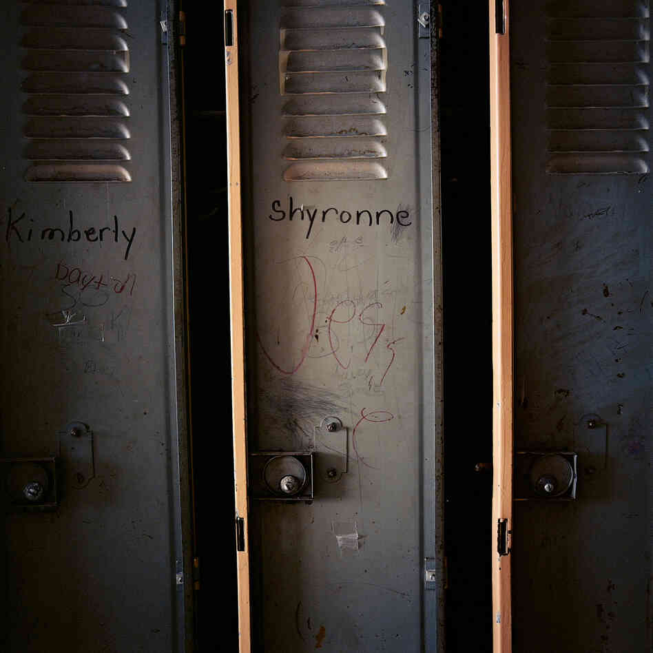 Personalized lockers at Julia C. Frazier Elementary School.