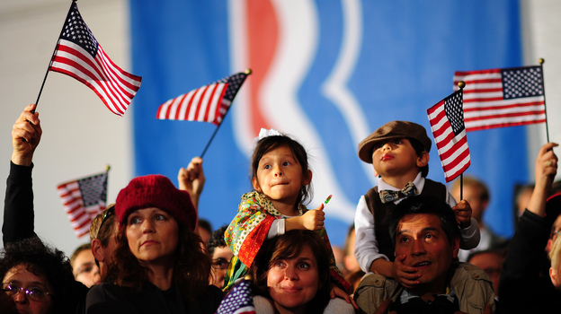 Supporters attend a Mitt Romney rally Monday in Columbus, Ohio. (AFP/Getty Images)