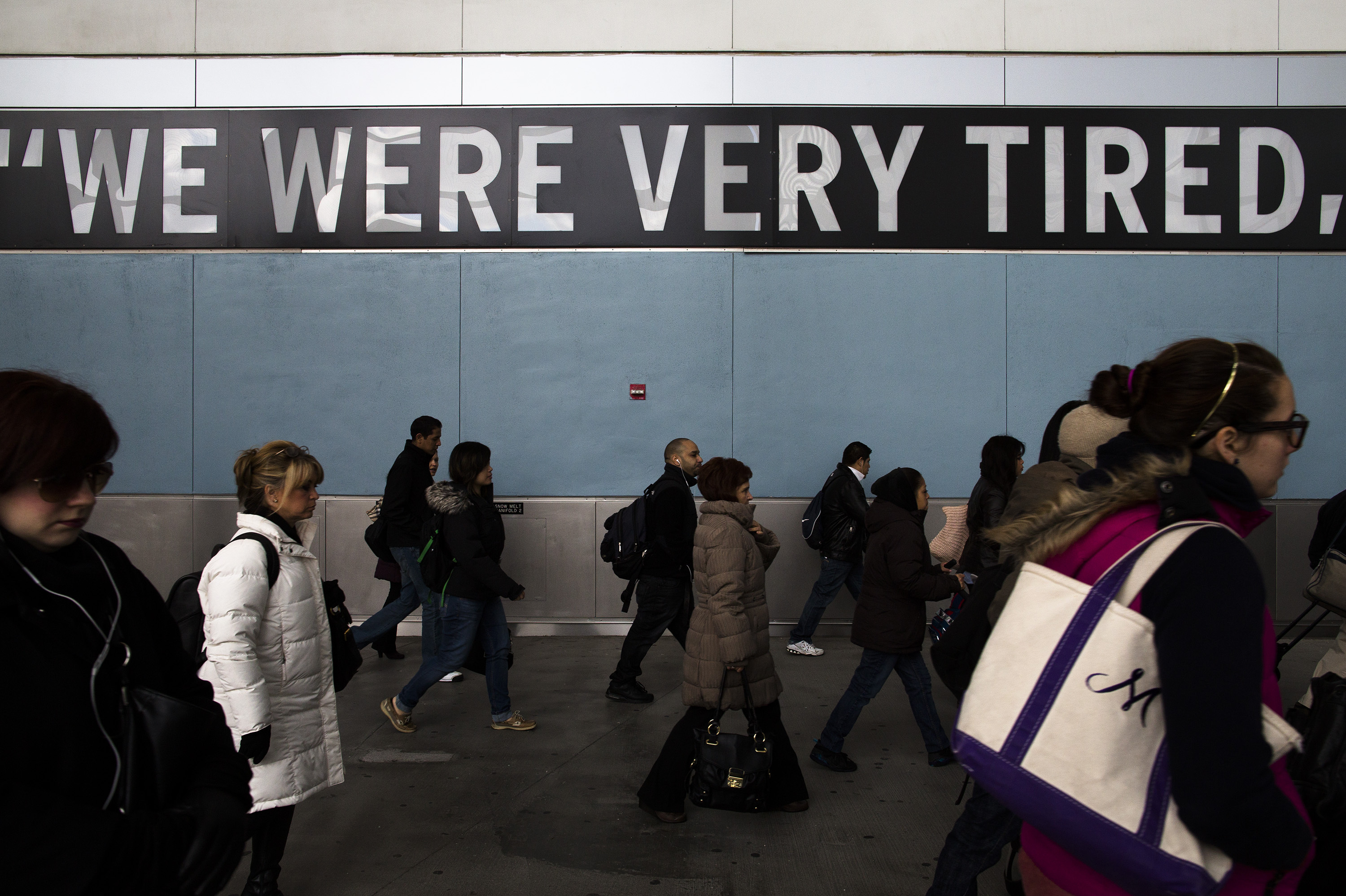 Commuters disembark the Staten Island Ferry one week after Superstorm Sandy crashed into the metropolitan area. Commuters disembark the Staten Island Ferry one week after Superstorm Sandy crashed into the metropolitan area.