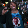 Martha Nunez, 53, of the Bronx, reacts to President Obama's victory Tuesday. Martha Nunez, 53, of the Bronx, reacts to President Obama's victory Tuesday.