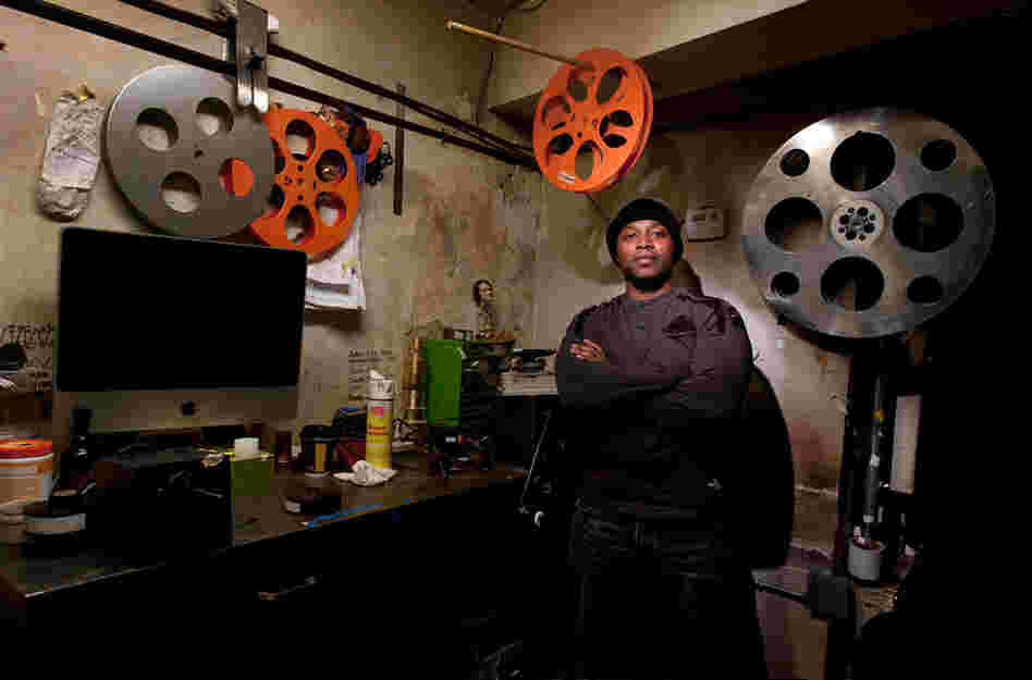 Projectionist and repairman Bryan Diego at Brooklyn Heights Cinema, which is scheduled to close later this year because the building will be demolished.