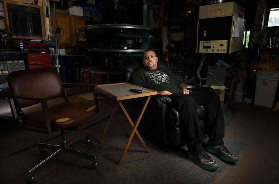Projectionist Joe Lamboy at the Warwick Drive-In, Warwick, N.Y.