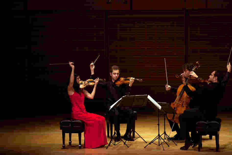 The Belcea Quartet at Zankel Hall. They were scheduled for three nights of concerts, but Hurricane Sandy got in the way of one performance. Instead the quartet played a for hurricane victims in a shelter in Brooklyn. 