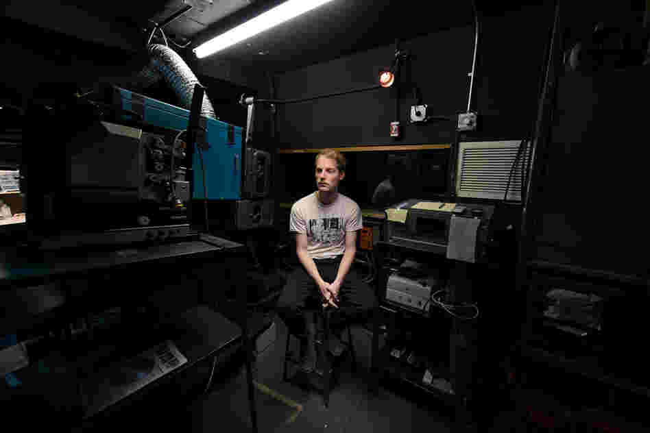 Projectionist Jacob Weiner at Anthology Film Archives in New York City.