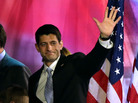 Republican vice presidential candidate Rep. Paul Ryan waves to the crowd as he walks off of the stage after Republican presidential candidate, Mitt Romney, conceded the presidency. Republican vice presidential candidate Rep. Paul Ryan waves to the crowd as he walks off of the stage after Republican presidential candidate, Mitt Romney, conceded the presidency.