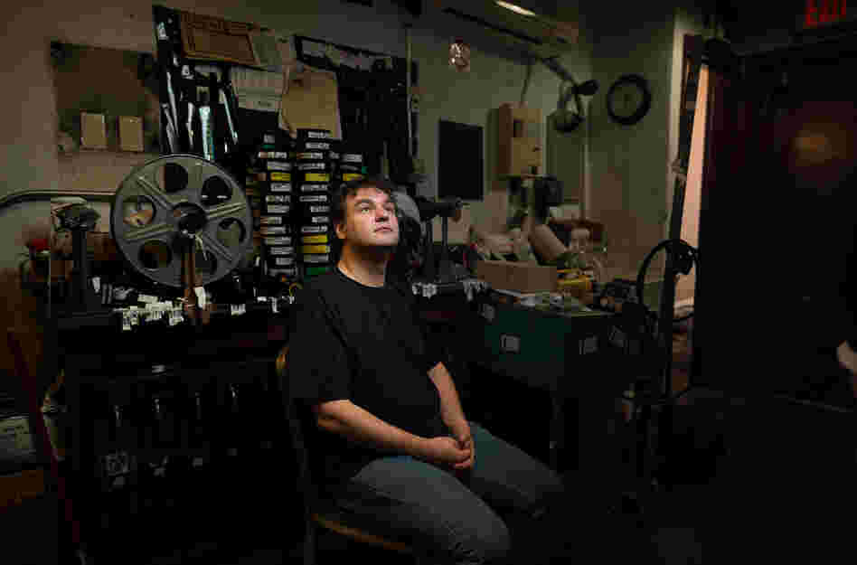 Projectionist Tom Doyle at the Avon Theater, Stamford, Conn.