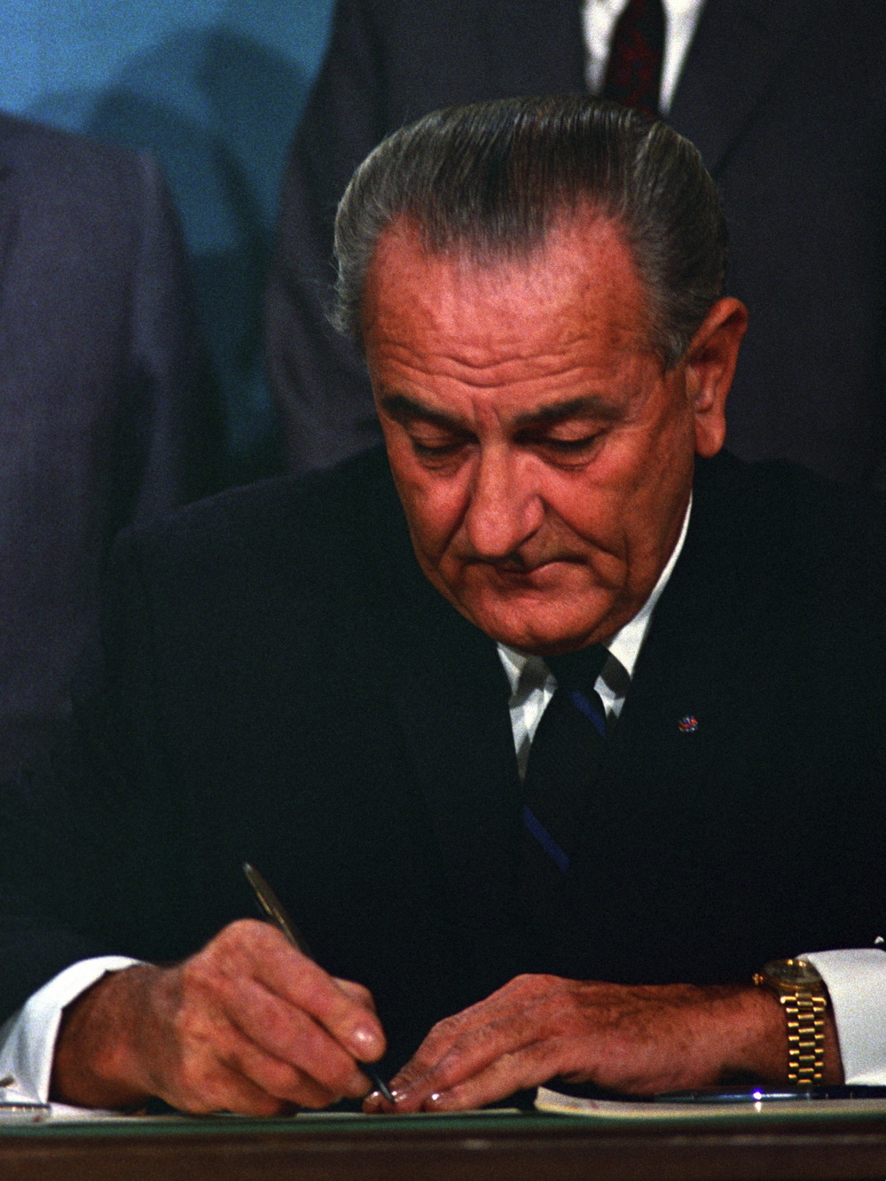 President Lyndon B. Johnson signs the Public Broadcasting Act of 1967
