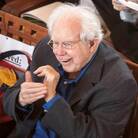 Elliott Carter at Tanglewood in 2008 on the occasion of his 100th birthday. Classical music critic Lloyd Schwartz is sitting right behind Carter. Elliott Carter at Tanglewood in 2008 on the occasion of his 100th birthday. Classical music critic Lloyd Schwartz is sitting right behind Carter.