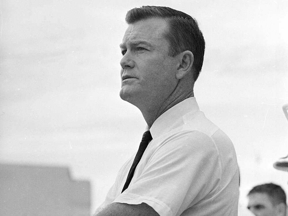 University of Texas football coach Darrell Royal during a game against Oklahoma in 1962.