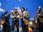 Left to right: Tarus Mateen, Jason Moran, Donvonte McCoy, Nasheet Waits and Marshall Keys perform at the Kennedy Center's Election Night Jam. Left to right: Tarus Mateen, Jason Moran, Donvonte McCoy, Nasheet Waits and Marshall Keys perform at the Kennedy Center's Election Night Jam.
