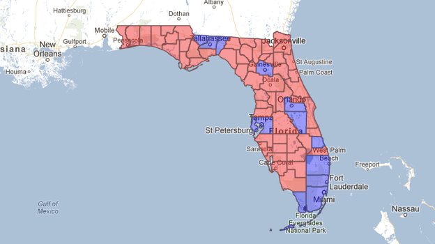 The Florida election landscape. (Google)