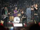 The Rolling Stones performing live at halftime of the Super Bowl XL.