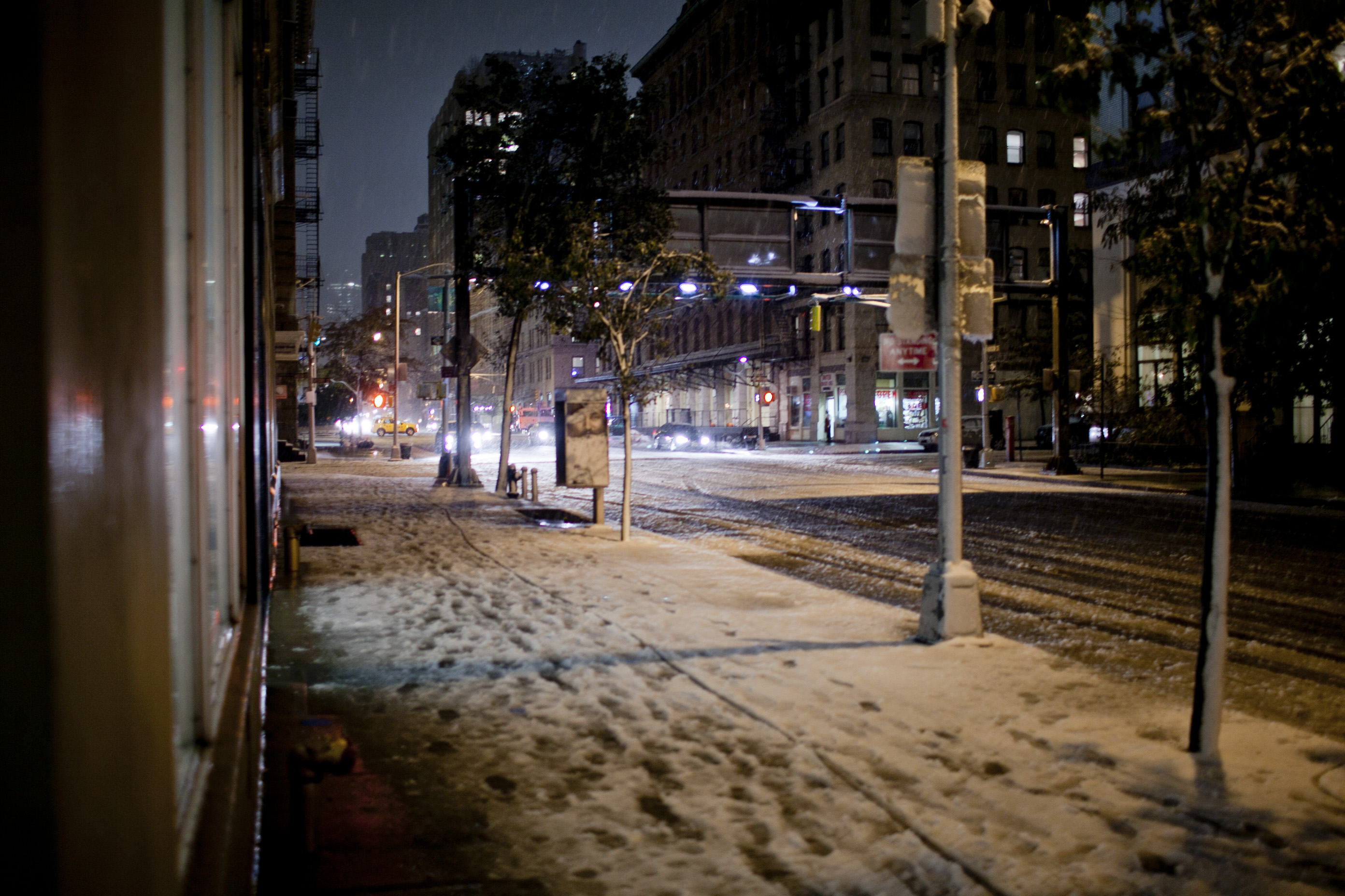 The concert happened while a nor'easter blew through New York City. 