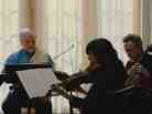 Mark Ivanir, Philip Seymour Hoffman, Christopher Walken and Catherine Keener as the Fugue String Quartet.