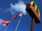 The golden arches at a McDonald's restaurant in Miami. The golden arches at a McDonald's restaurant in Miami.