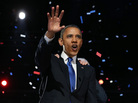 President Obama delivers his re-election victory speech Wednesday morning in Chicago. President Obama delivers his re-election victory speech Wednesday morning in Chicago.